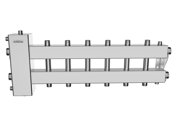 BMSS-150-7DU (нерж., до 150 кВт, подкл. котла G 1½″, 3+3 контура G 1″, боковой контур G 1½″)